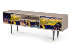 Móvel De Tv* Mueble de TV - 170х59х41 cm - T6 - Winter Landscape, Areia Bege