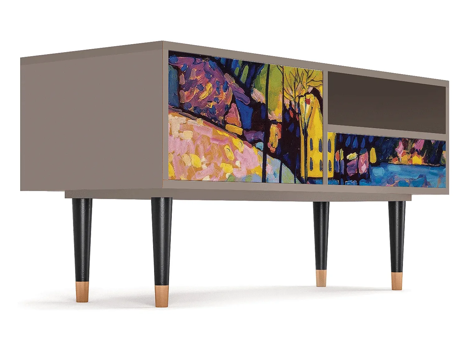 Discount Mueble de TV - 115х59х48 cm - T3 - Winter Landscape, Latte Bege