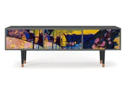 Móvel De Tv| Mueble de TV - 170х59х48 cm - T4 - Winter Landscape, Antracite Cinza antracite