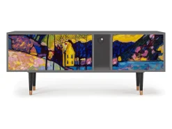 Móvel De Tv| Mueble de TV - 170х69х48 cm - T1 - Winter Landscape, Cinza Cinzento