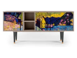 Móvel De Tv| Mueble de TV - 150х69х41 cm - T5 - Winter Landscape, Latte Bege