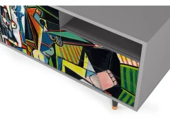 Móvel De Tv| Mueble de TV - 125х56х41 cm - T7 - Women of Algiers, Cinza Cinzento