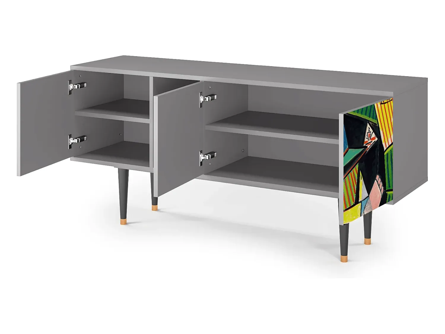 Móvel De Tv* Mueble de TV - 150х69х41 cm - T5 - Women of Algiers, Cinza Cinzento