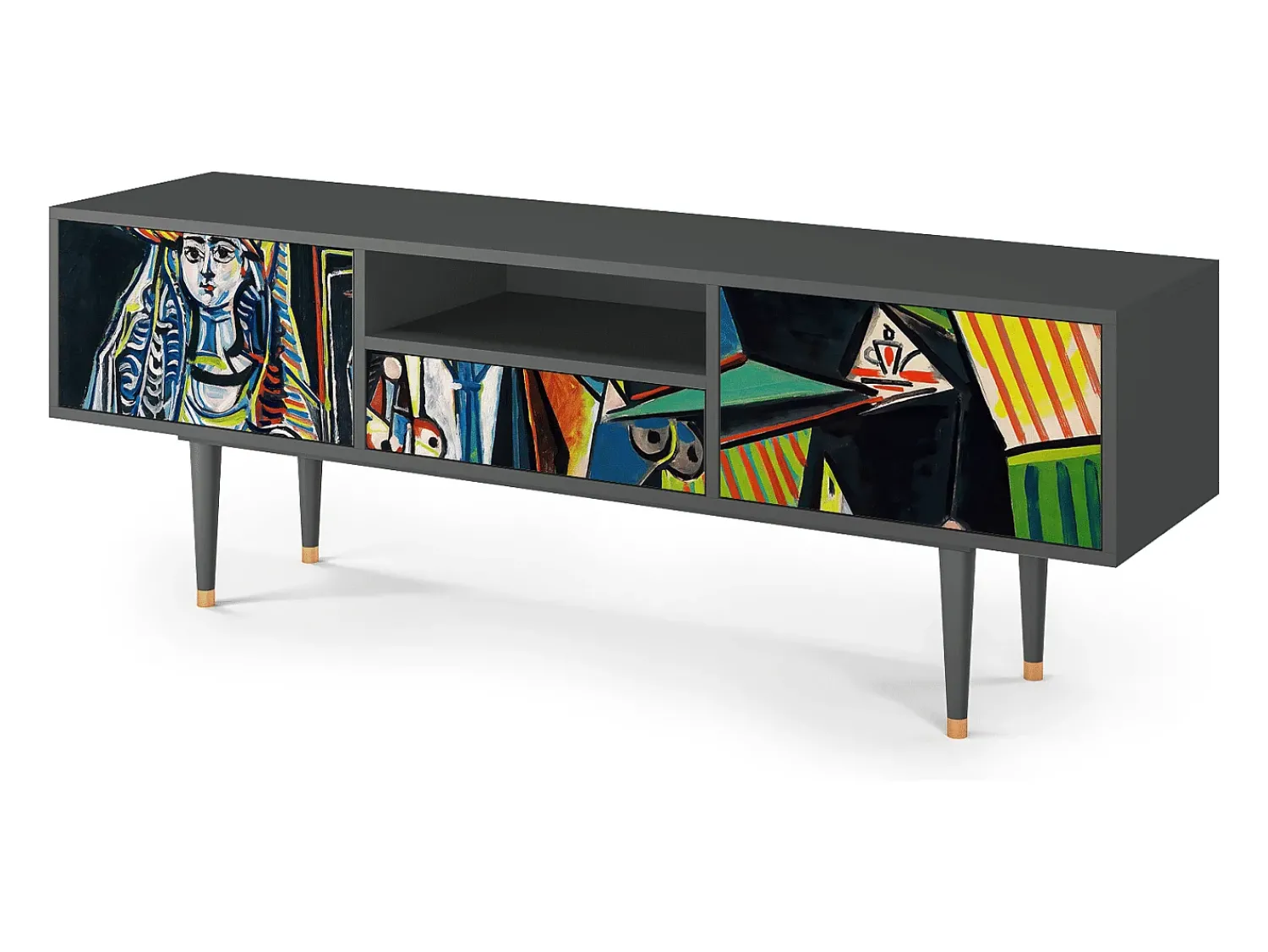 Online Mueble de TV - 170х59х41 cm - T6 - Women of Algiers, Antracite Cinza antracite