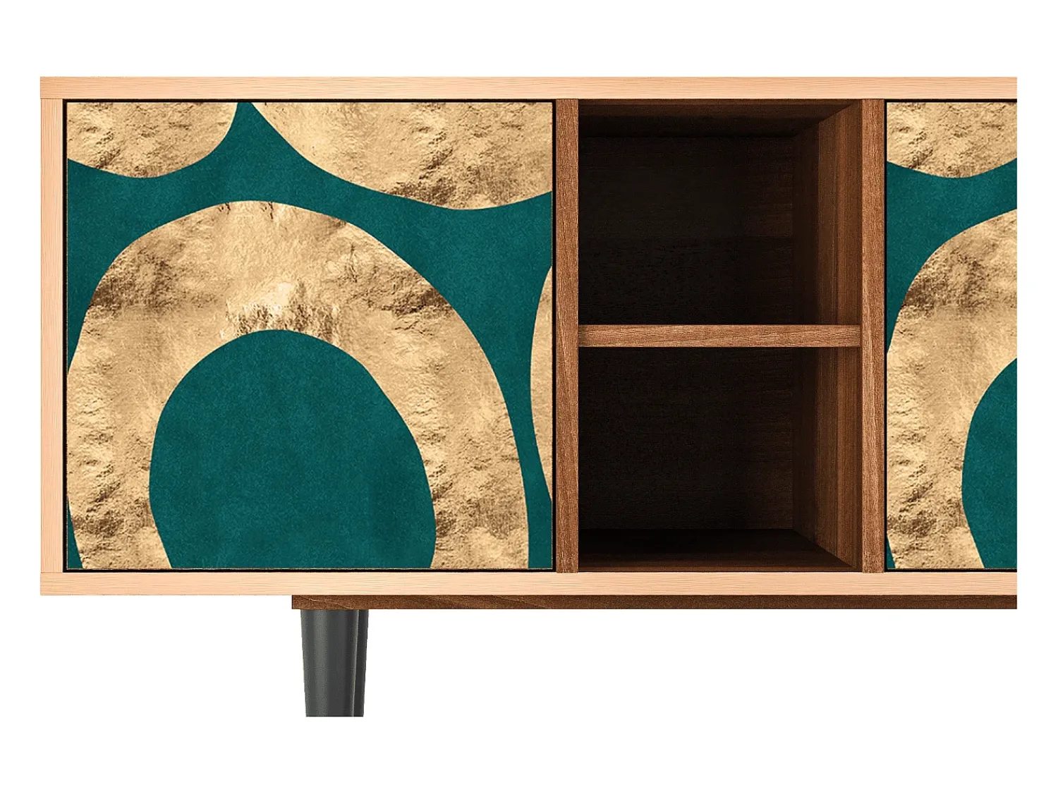 Móvel De Tv| Mueble de TV - 150х69х41 cm - T5 - Zircon Sphere, Nogueira Castanho