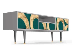 Móvel De Tv* Mueble de TV - 170х59х41 cm - T6 - Zircon Sphere, Cinza Cinzento