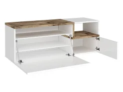 Cabide De Pé|Dmora Móveis de entrada Yuri, entrada multifuncional moderna, armário multiuso para hall de entrada, 100% Fabricado na Itália, 120x40h54 cm, brilhante e bordo Branco