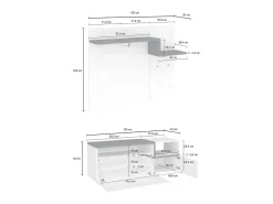 Cabide De Pé|Dmora Móveis de entrada Yuri, entrada multifuncional moderna, armário multiuso para hall de entrada, 100% Fabricado na Itália, 120x40h54 cm, brilhante e bordo Branco