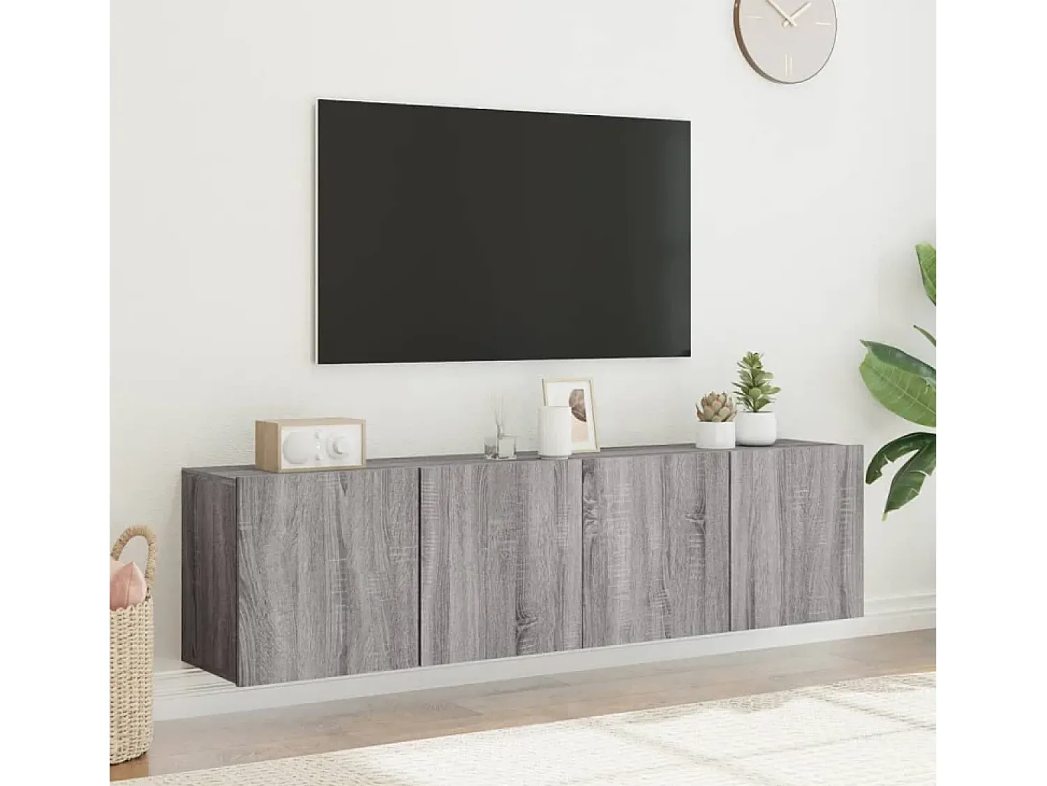Móvel De Tv* Móveis de parede para TV 2 pcs 80x30x41 cm sonoma PT994147 Cinzento