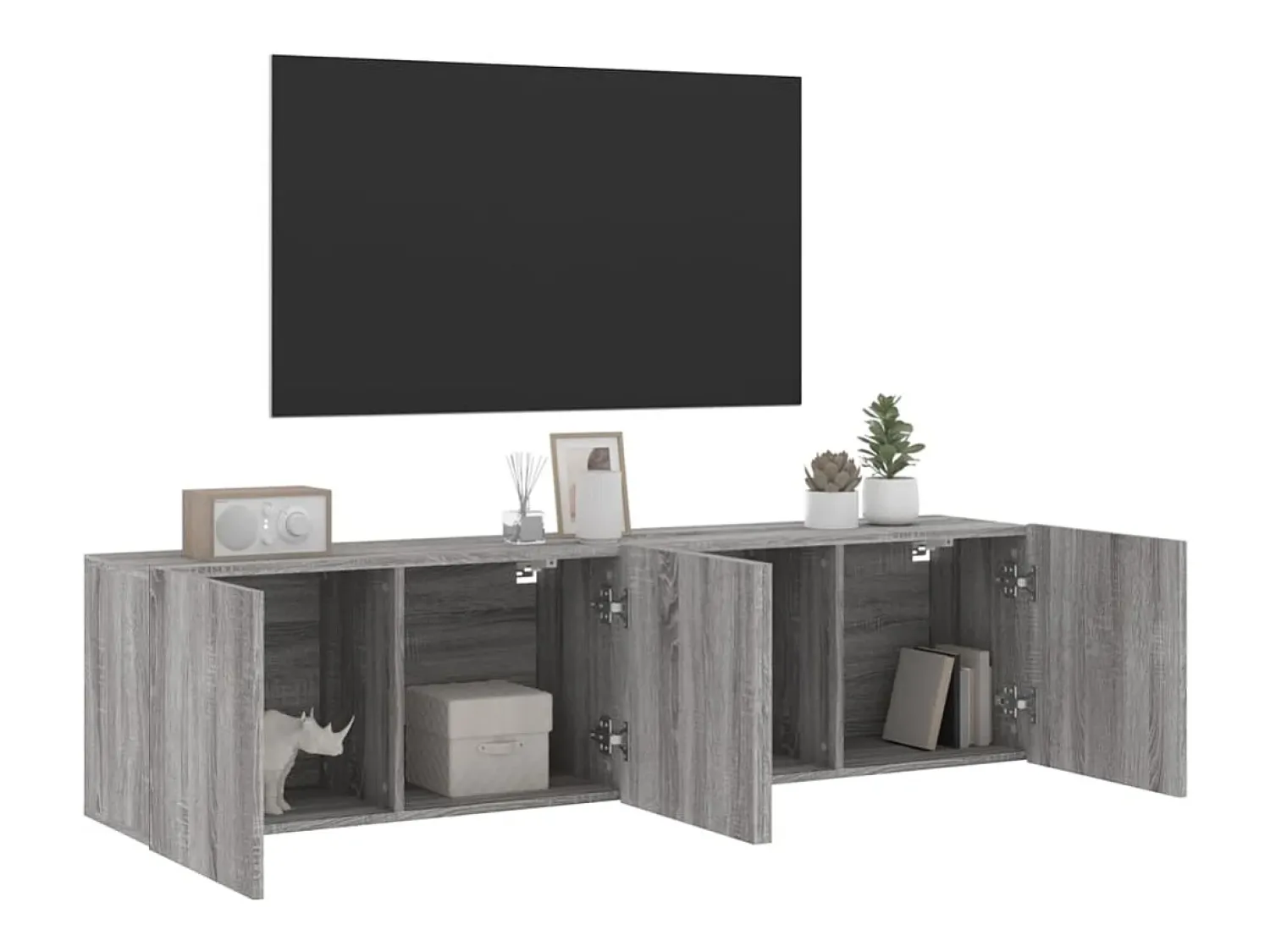 Móvel De Tv* Móveis de parede para TV 2 pcs 80x30x41 cm sonoma PT994147 Cinzento