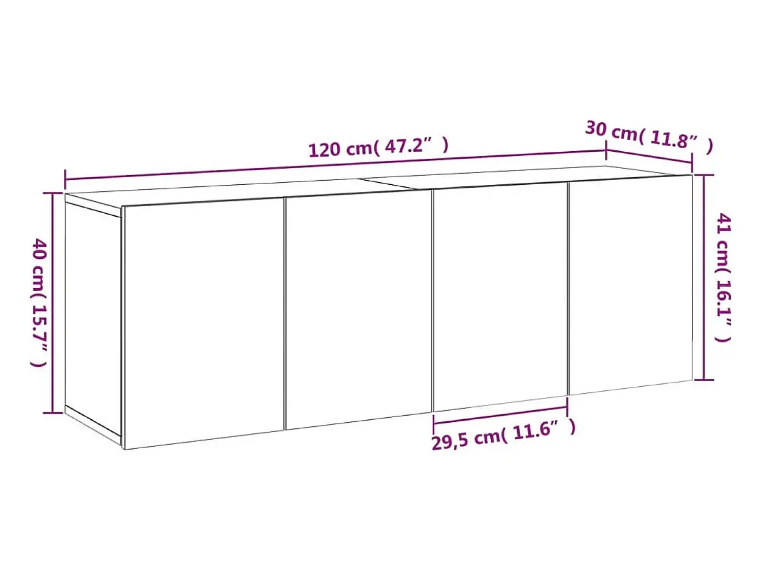 vidaxl Móveis de parede para TV 2 pcs 60x30x41 cm cinzento cimento^ Móvel De Tv