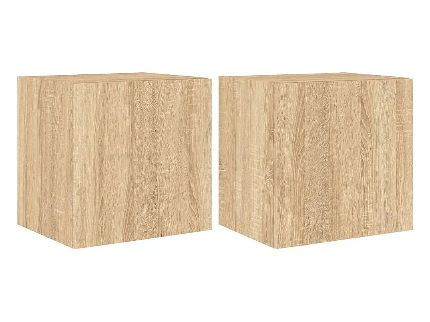 Móvel De Tv| Móveis de parede para TV com luzes LED 2 pcs carvalho sonoma PT475304 Castanho