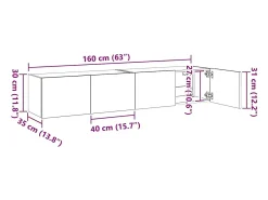 Móvel De Tv|vidaxl Móveis de parede para TV com luzes LED 2 pcs cimento Cinzento