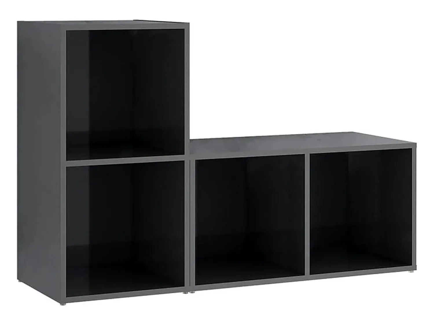 Móveis de TV 2 pcs derivados de madeira cinza brilhante PT427704^ Móvel De Tv