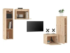 vidaxl Móveis de TV 4 pcs madeira de pinho maciça^ Móvel De Tv