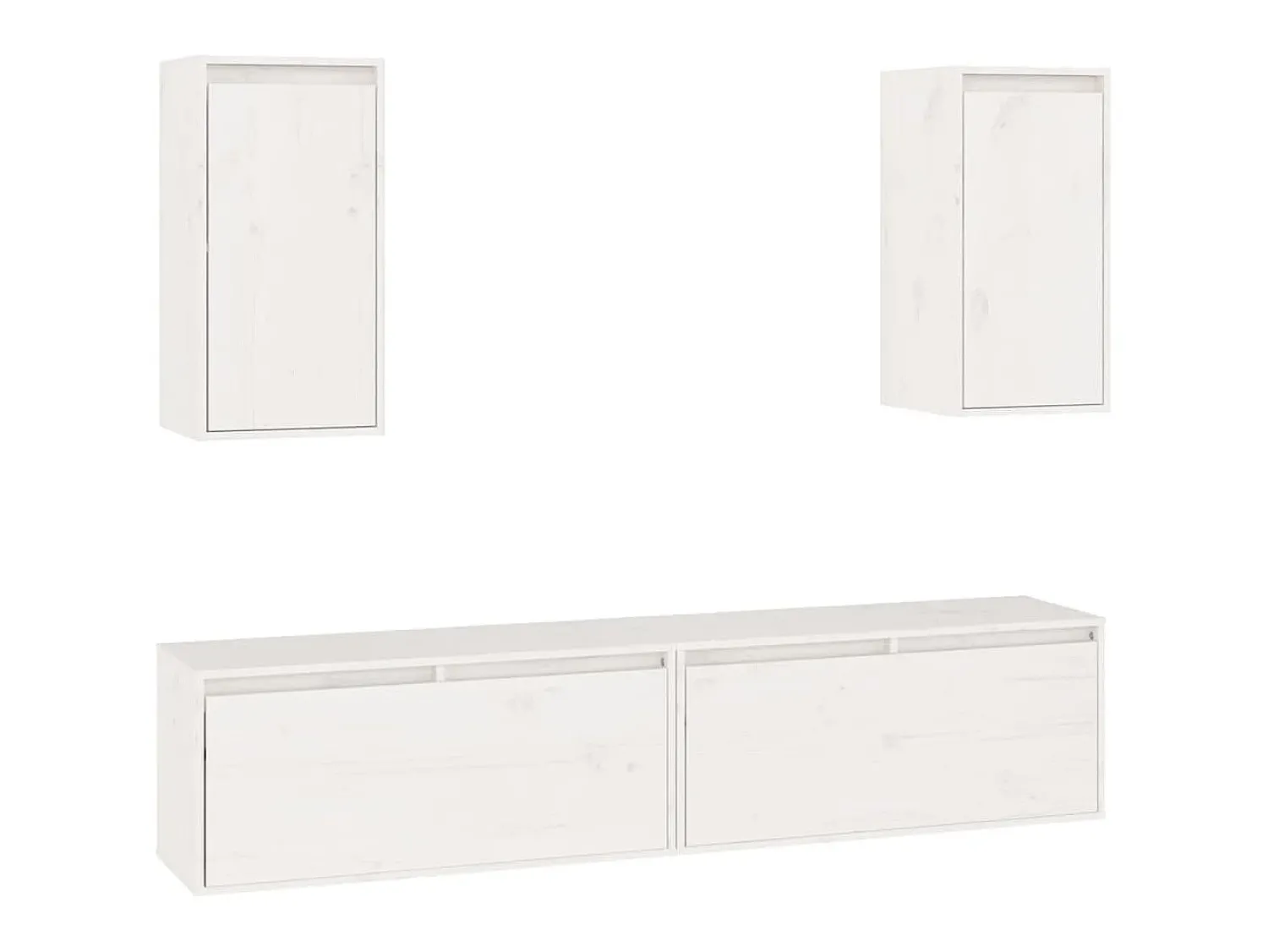 Móveis de TV 4 pcs madeira de pinho maciça PT444516^ Móvel De Tv