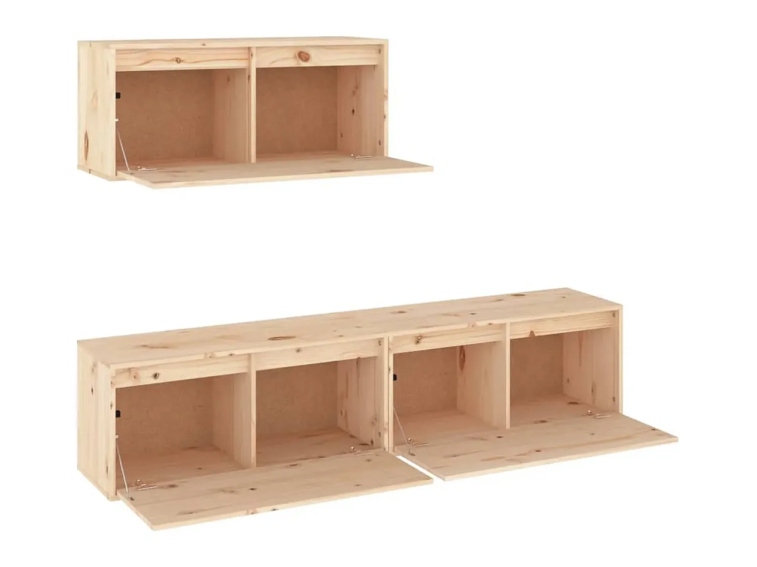 Móvel De Tv* Móveis de TV 3 pcs madeira de pinho maciça PT487254 Castanho