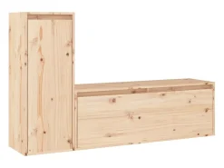 Móvel De Tv| Móveis de TV 2 pcs madeira de pinho maciça PT152699 Castanho