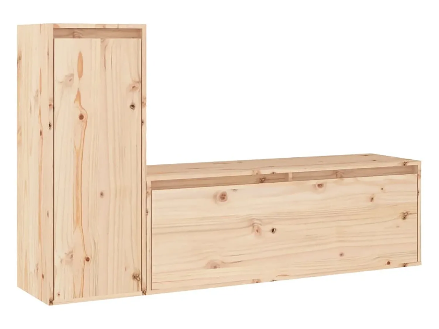 Móvel De Tv| Móveis de TV 2 pcs madeira de pinho maciça PT152699 Castanho