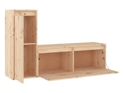Móvel De Tv|vidaxl Móveis de TV 2 pcs madeira de pinho maciça Castanho