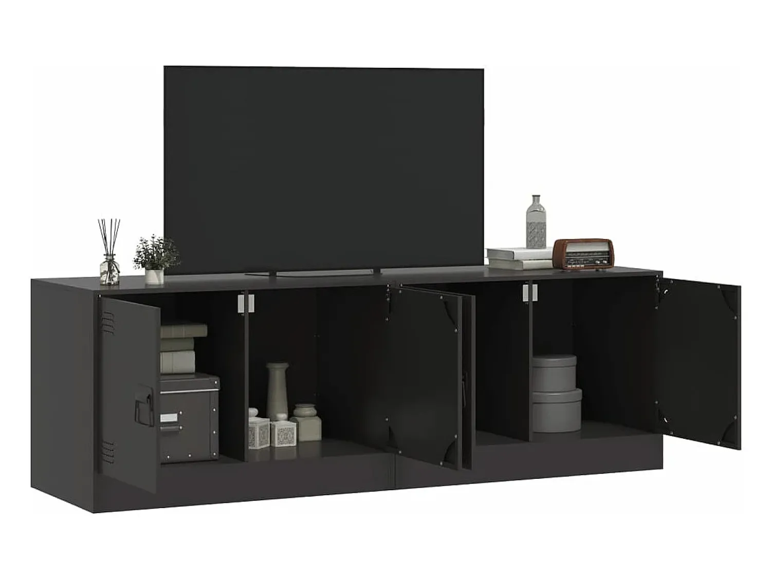 Móvel De Tv* Móveis de TV 2 pcs 67x39x44 cm aço PT691958 Preto