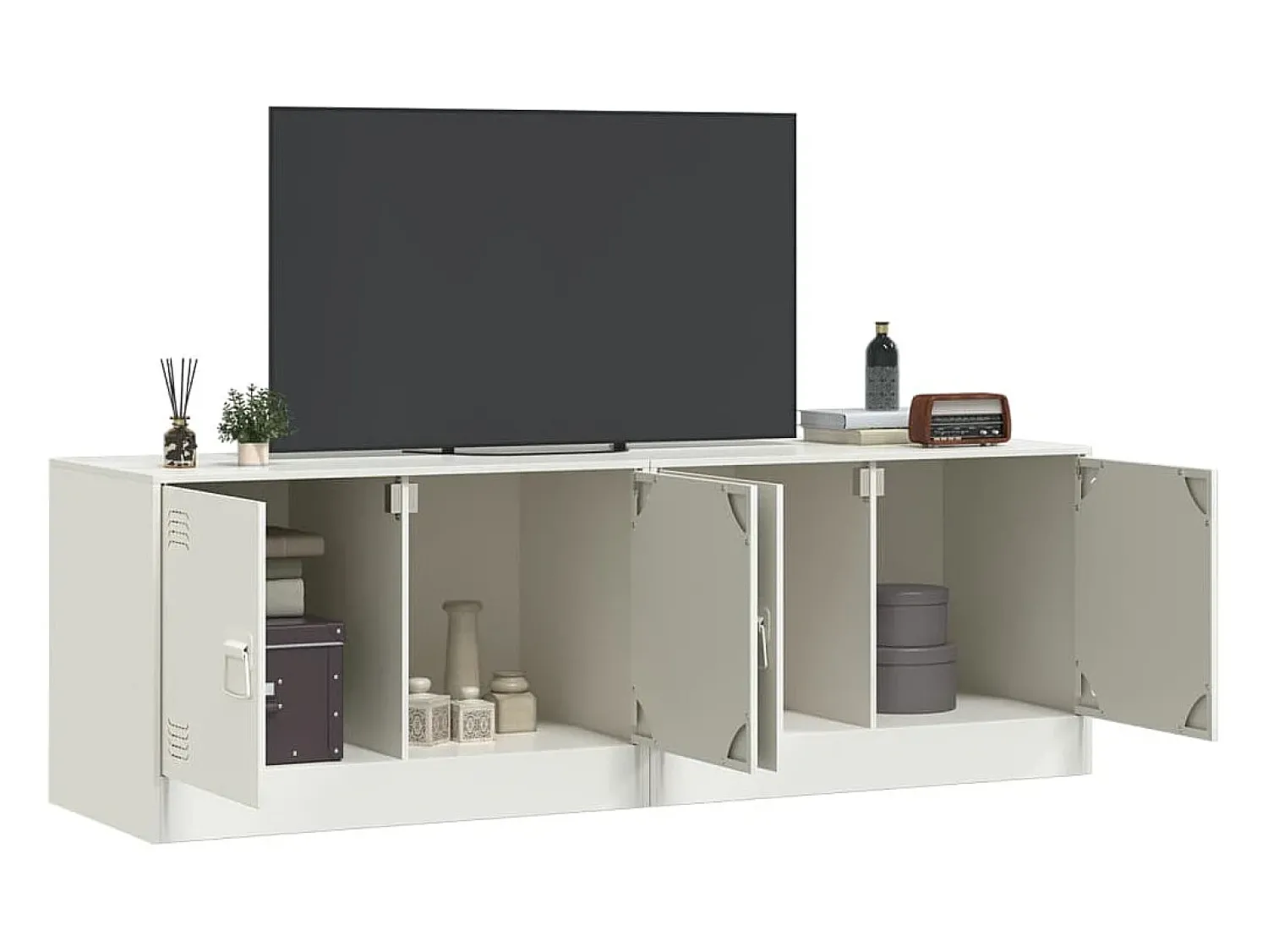 Best Móveis de TV 2 pcs 67x39x44 cm aço PT782062 Branco