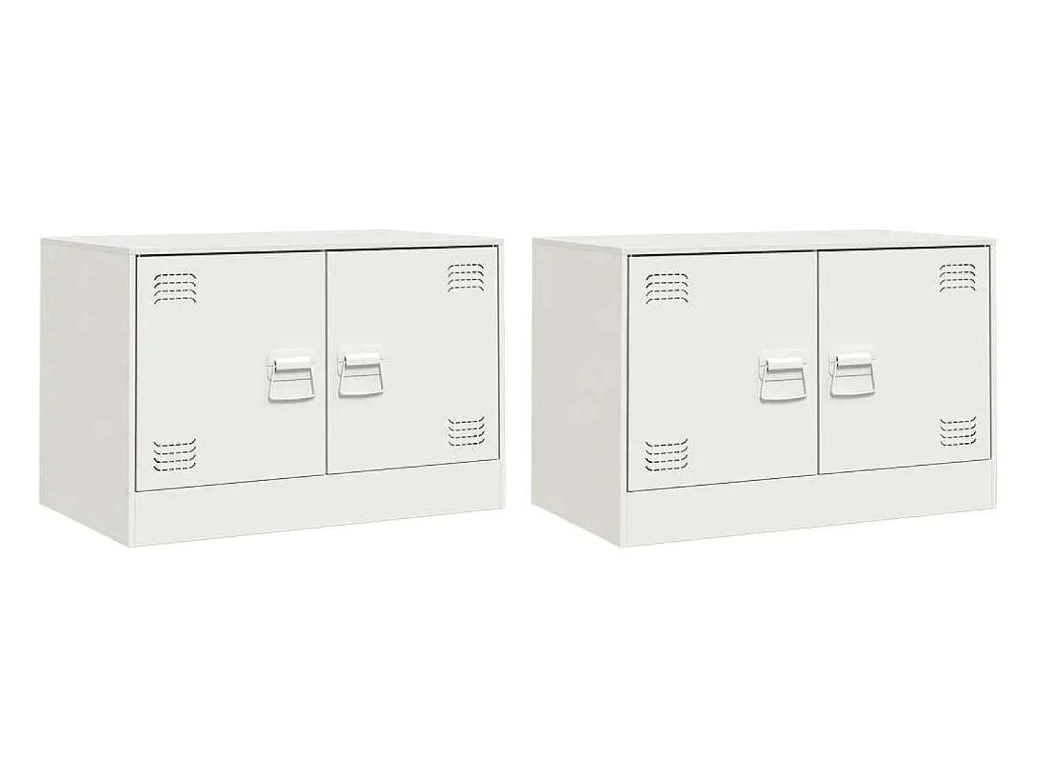 Best Móveis de TV 2 pcs 67x39x44 cm aço PT782062 Branco