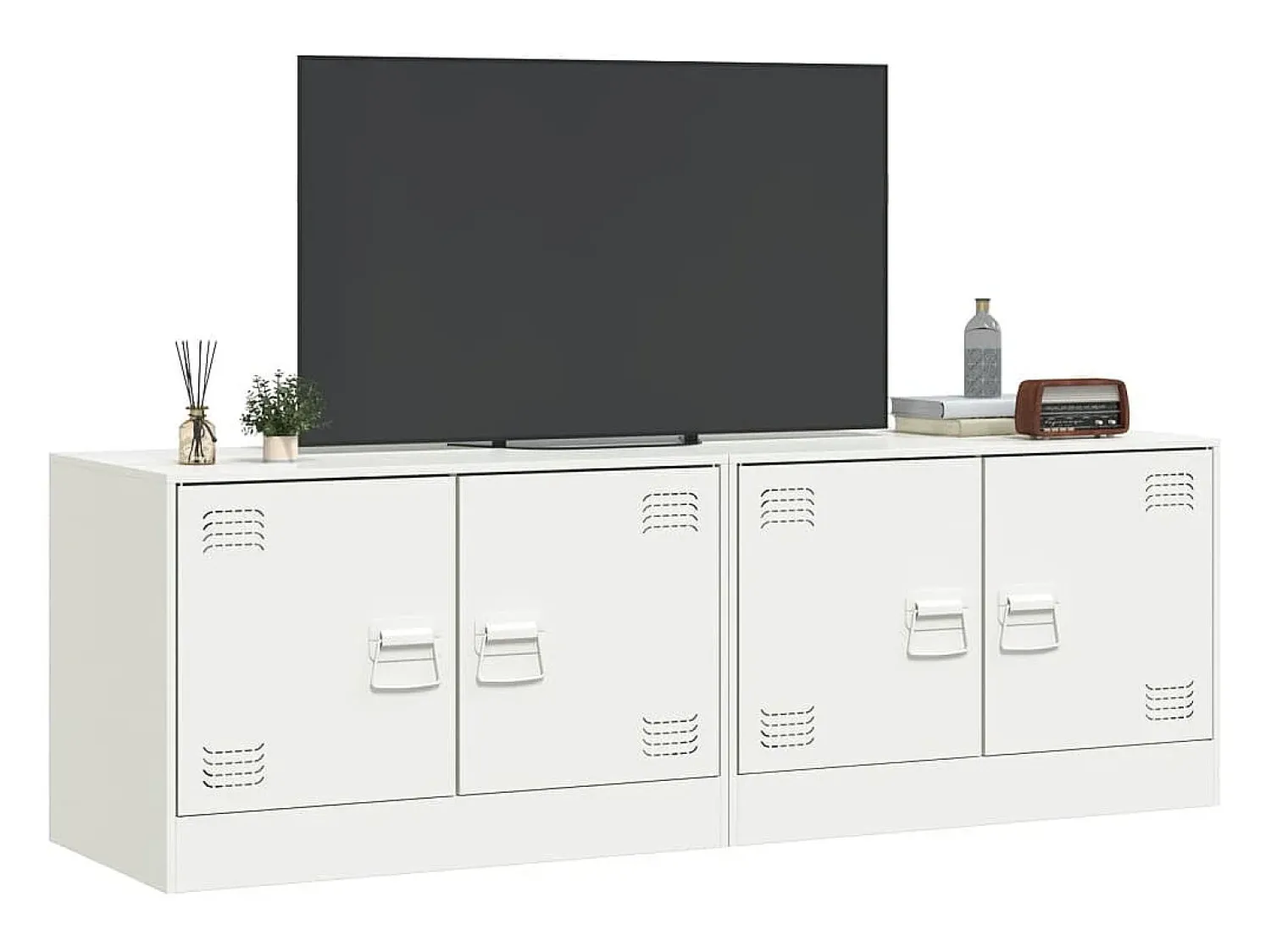 Best Móveis de TV 2 pcs 67x39x44 cm aço PT782062 Branco