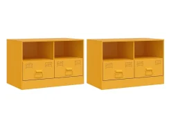 Discount Móveis de TV 2 pcs 67x39x44 cm aço mostarda PT912142 Amarelo