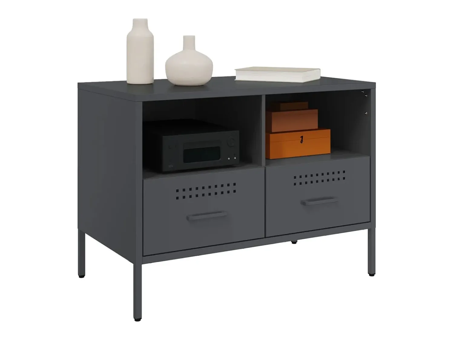 Móvel De Tv| Móveis de TV 2 pcs 68x39x50,5 cm aço antracite PT842877 Cinza antracite