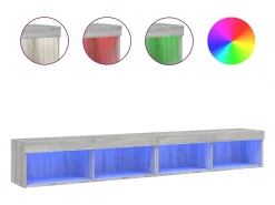 Móvel De Tv* Móveis de TV com luzes LED 2 pcs 100x30x30 cm sonoma PT822271 Cinzento