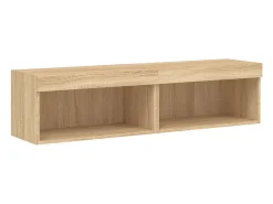 Móvel De Tv*vidaxl Móveis de TV com luzes LED 2 pcs 60x30x30 cm carvalho sonoma Castanho