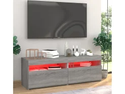 Móvel De Tv| Móveis de TV com luzes LED 2 pcs 60x35x40 cm sonoma cinza PT856597 Cinzento