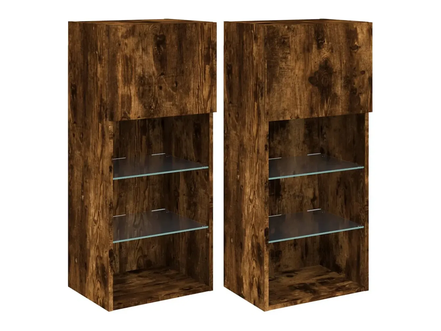 Móveis de TV com luzes LED 2 pcs 40,5x30x90 cm carvalho fumado PT421728^ Móvel De Tv