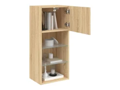 Móvel De Tv|vidaxl Móveis de TV com luzes LED 2 pcs 40,5x30x90 cm carvalho sonoma Castanho
