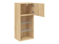 Móvel De Tv|vidaxl Móveis de TV com luzes LED 2 pcs 40,5x30x90 cm carvalho sonoma Castanho