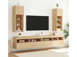 Móveis de TV com luzes LED 2 pcs 30,5x30x90 cm carvalho sonoma PT711777^ Móvel De Tv