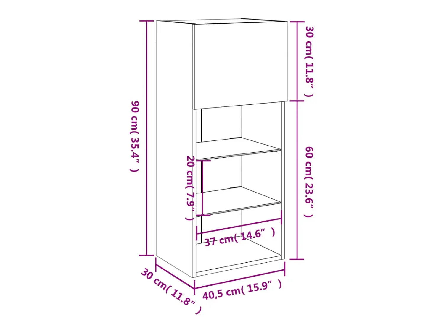 Móvel De Tv|vidaxl Móveis de TV com luzes LED 2 pcs 40,5x30x90 cm cimento Cinzento
