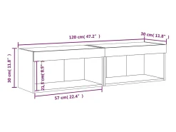 vidaxl Móveis de TV com luzes LED 2 pcs 60x30x30 cm sonoma^ Móvel De Tv