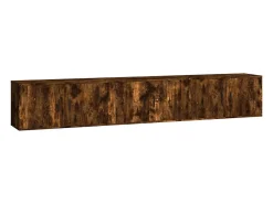 Móvel De Tv|vidaxl Móveis de TV de parede 3 pcs 80x34,5x40 cm carvalho fumado Castanho