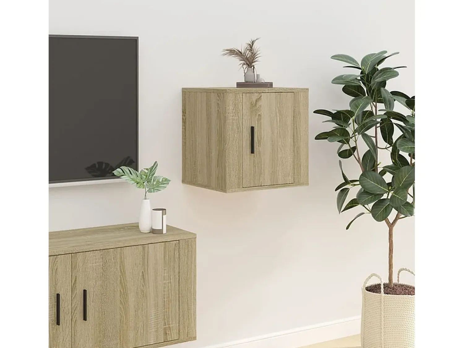 Móveis de TV de parede 2 pcs 40x34,5x40 cm carvalho sonoma PT687857^ Móvel De Tv