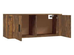 Helloshop26 Móveis de TV de parede prateleira multimídia aparador TV sala de jantar sala de estar quarto 2 peças carvalho fumado 100 x 345 x 40 cm 02_0028978^ Móvel De Tv