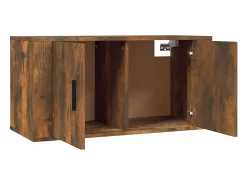 Helloshop26 Móveis de TV de parede prateleira multimídia aparador de TV sala de jantar sala de estar quarto 3 peças carvalho fumado 80 x 345 x 40 cm 02_0029047^ Móvel De Tv