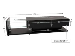 Hot Móveis de TV e aparadores baixos com acabamento brilhante, divisórias de vidro, iluminação LED e design rústico-moderno. Preto