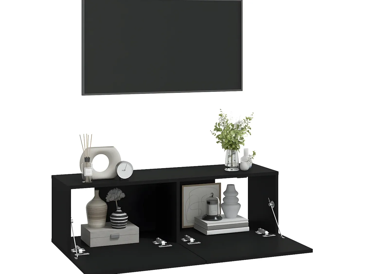 Móveis de TV p/ parede 2pcs 100x30x30cm derivados madeira PT976522^ Móvel De Tv