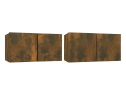 Móvel De Tv* Móveis de TV para parede 2 pcs 60x30x30 cm carvalho fumado PT879290 Castanho