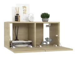 Móvel De Tv| Móveis de TV para parede 3 pcs 60x30x30 cm carvalho sonoma PT578260 Castanho