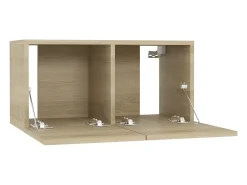 Online vidaxl Móveis de TV para parede 3 pcs 60x30x30 cm carvalho sonoma Castanho