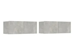 Móveis de TV 2pcs 80x30x30 cm madeira processada cinza cimento PT319241^ Móvel De Tv