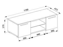Sale VCM Móveis de TV | Lowboard | Armário de TV | Dimensões A. 40 x L. 115 x P. 36 cm | Fernseh Furniture - Lowina (Sonoma Oak) Multicor